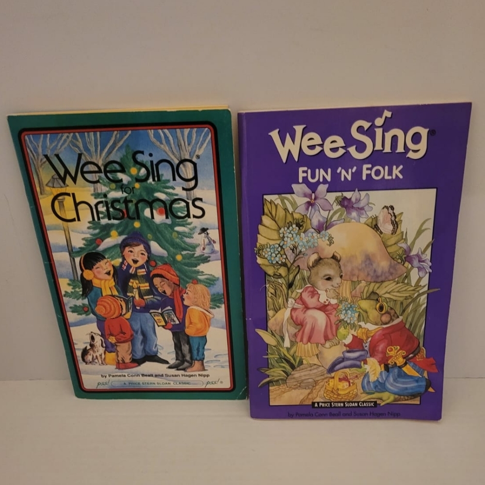 Vintage WEE SING Christmas  Book & Wee Sing Fun n Folk book Music & Lyrics